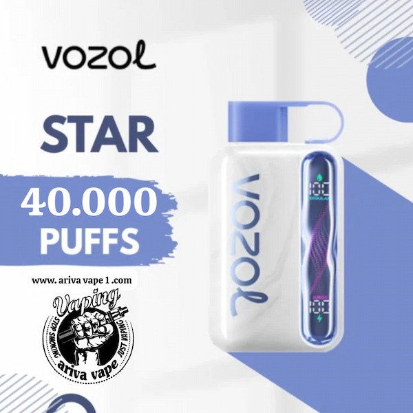  پاد یکبار مصرف وزول استار 40000 پاف طعم بلوبری نعنا Blueberry Mint محصول برند VOZOL مدل Star 40K Puffs 