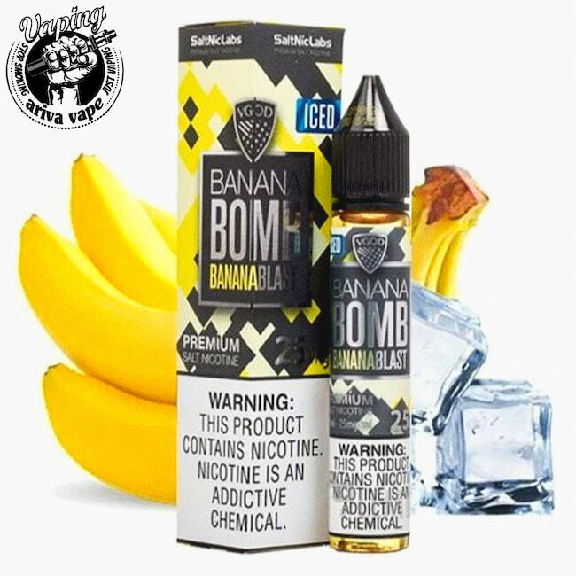  سالت موز یخ ویگاد، سالت ویگاد، سالت ویگاد، موز یخ ویگاد، vgod ، bomb banana blast iced ، سالت 