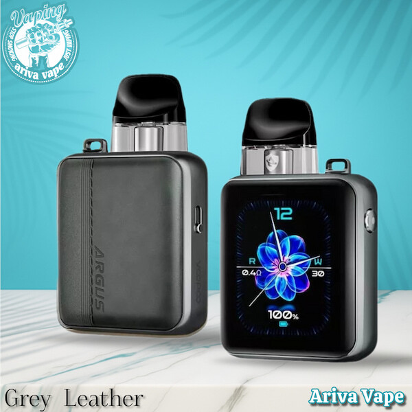  عکس رسمی ووپو آرگاس پی3 نسخه Gray Leather با چرم خاکستری؛ مناسب مقایسه این مدل با دیگر نسخه‌های ووپو ارگاس پی 3 