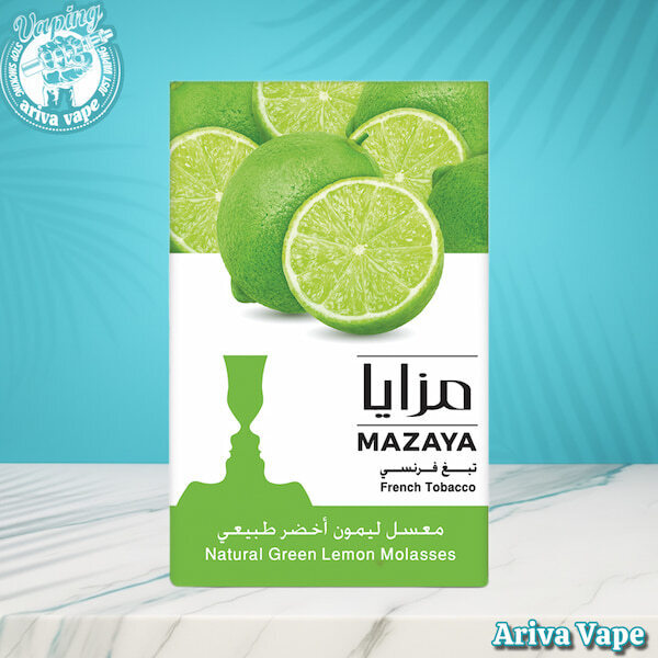  تنباکو مزایا لیمو ترش، تنباکو لیمو ترش مزایا، خرید تنباکو مزایا، MAZAYA NATURAL GREEN LEMON MOLASSES 