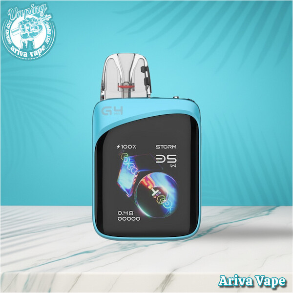  • پاد یوول کالیبرن جی4 پرو کوکو با رنگ آبی متالیک و طراحی مینیمال اما فوق‌العاده جذاب برای تجربه ویپینگ مدرن 