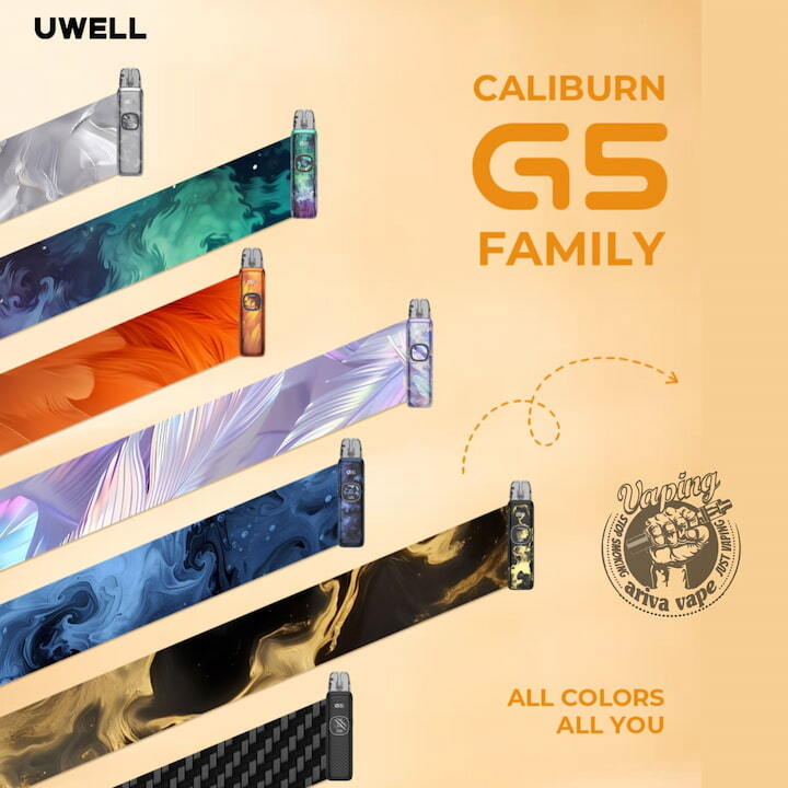  پاد سیستم UWELL CALIBURN G5 با رنگ‌بندی طرح جنگل، شفق، مرمر و مشکی گلد | سفارش آنلاین پادماد کالیبرن جی ۵ و کالیبرن G5 ا 