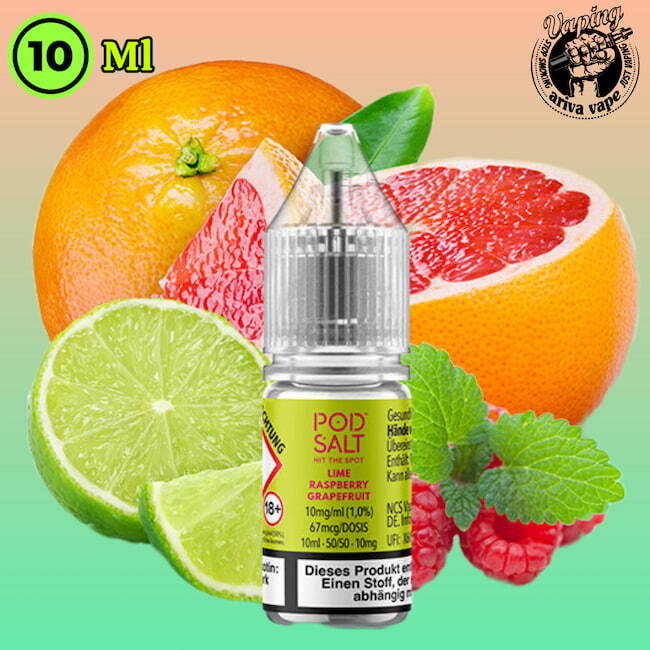  سالت لیمو، تمشک، گریپ فروت پادسالت *10 میل* _ PODSALT LIME RASPBERRY GRAPFRUIT MINI PODSALT 